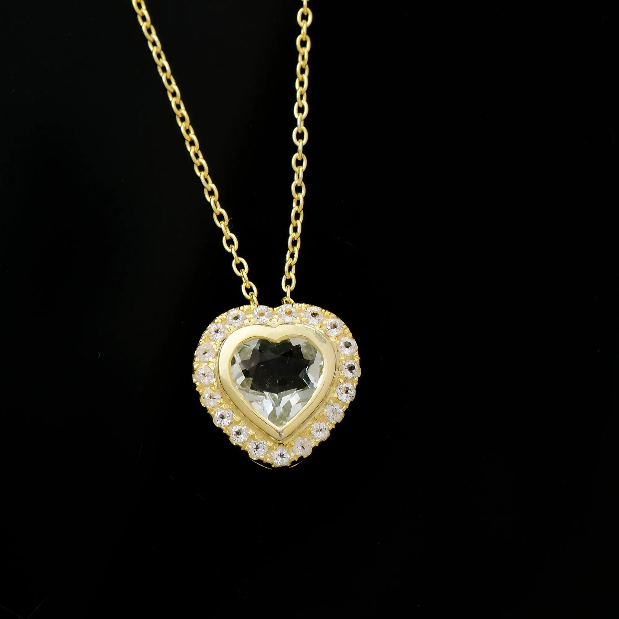 Love Green Amethyst Halo Necklace