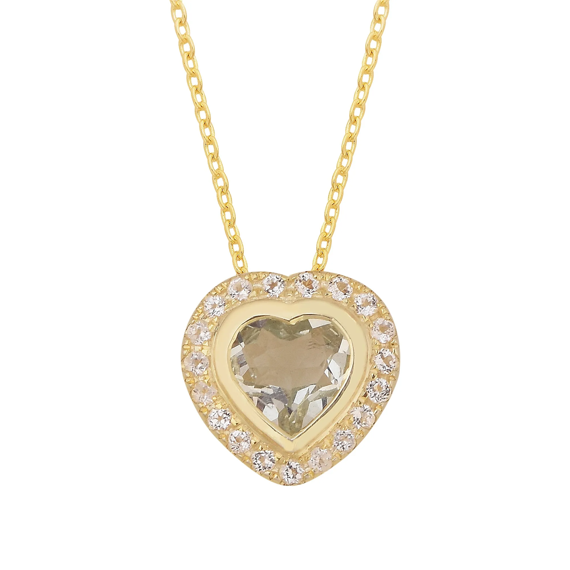 Love Green Amethyst Halo Necklace