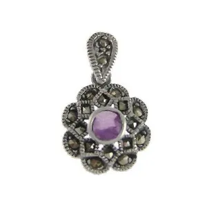 Marcasite & Amethyst Pendant
