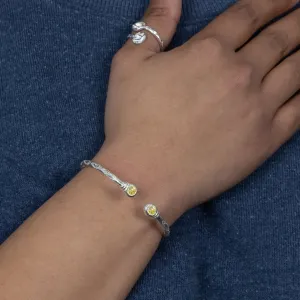 Medium Bangle with Synthetic Peridot August Birthstone