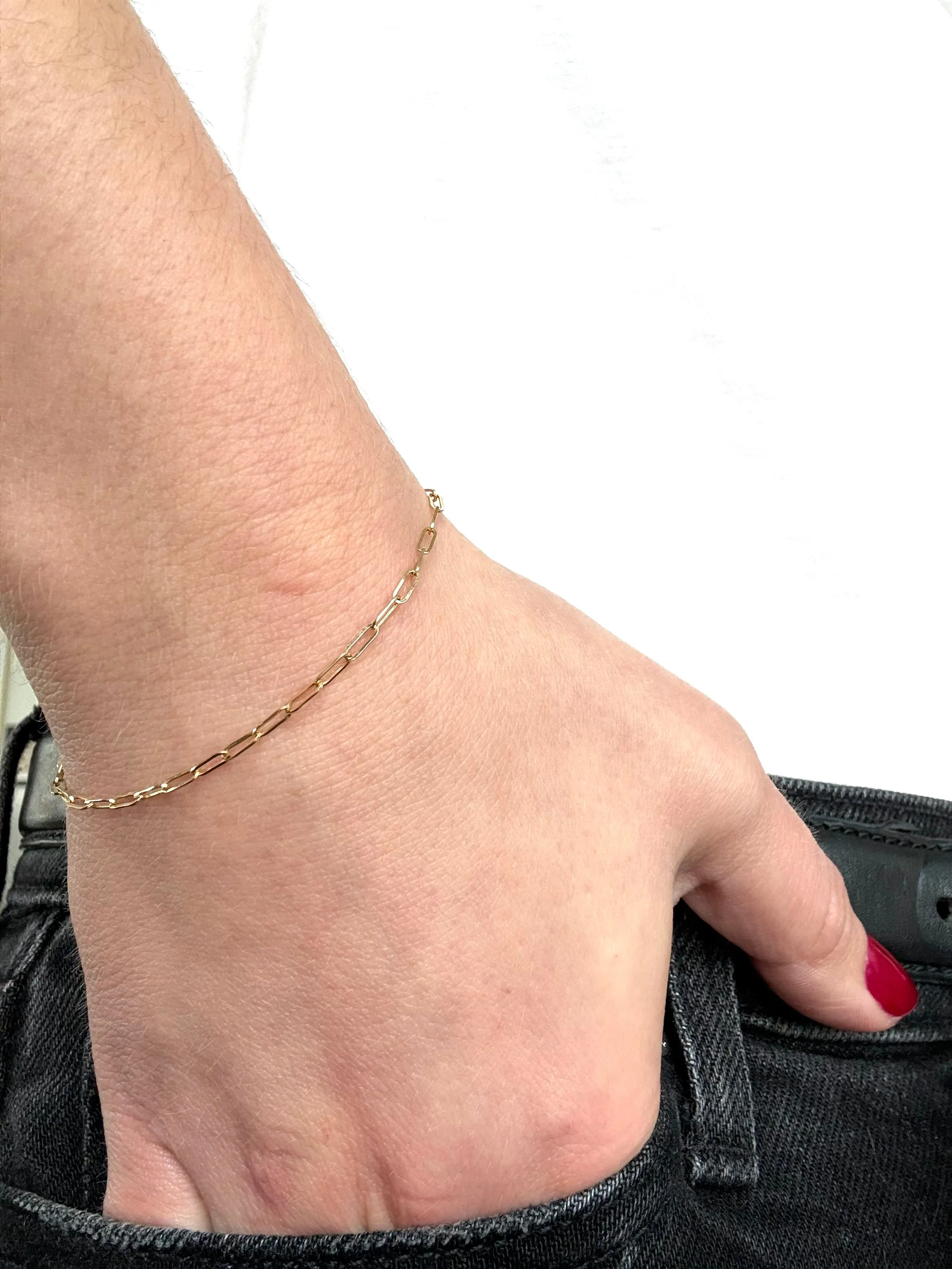 Micro Paperclip Chain Bracelet