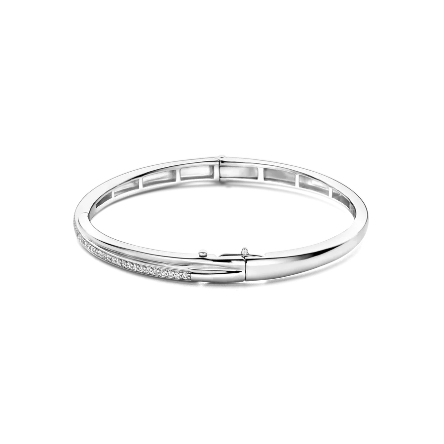 Milano Intertwined Bands Bangle - Silver - 23045ZI