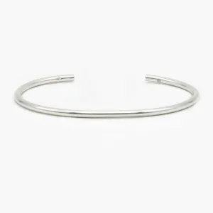 Mini Tube Bright Silver Bangle