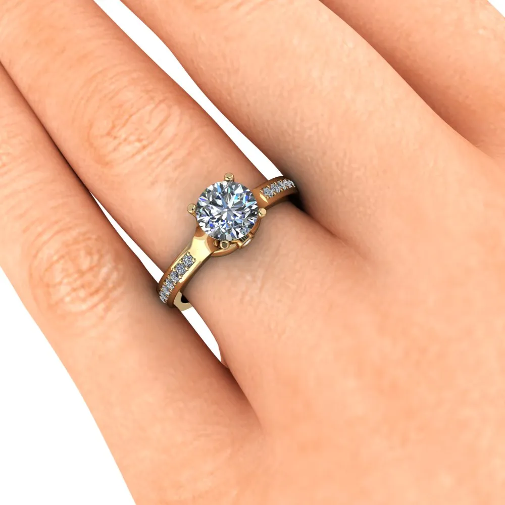 Moissanite Engagement Ring Diamond Setting - Wish