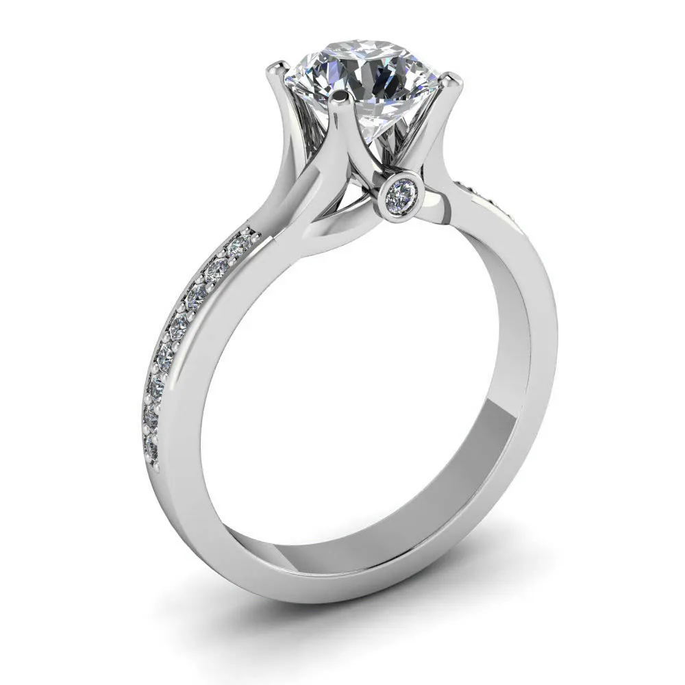 Moissanite Engagement Ring Diamond Setting - Wish