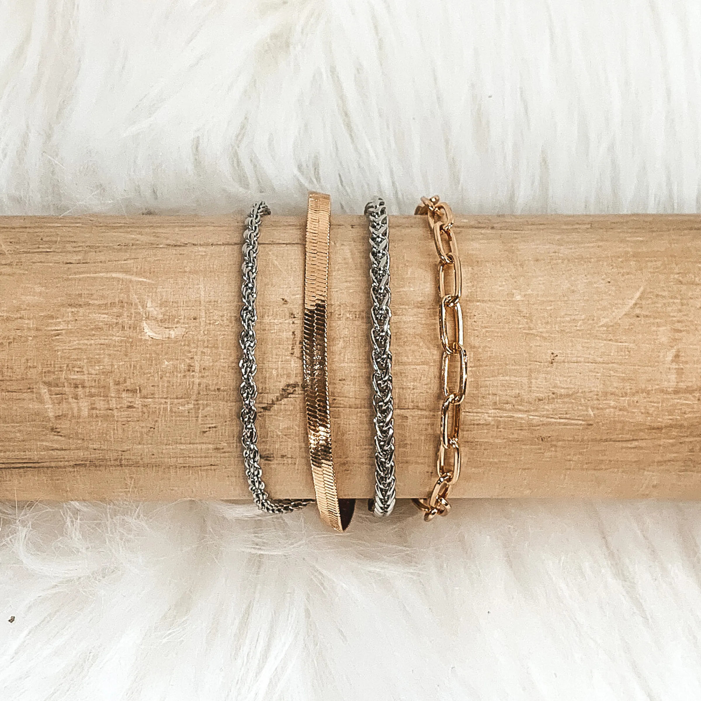 Multi Layered Magnetic Bracelet in Gold/Silver Tone