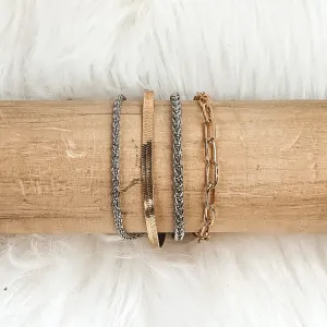 Multi Layered Magnetic Bracelet in Gold/Silver Tone