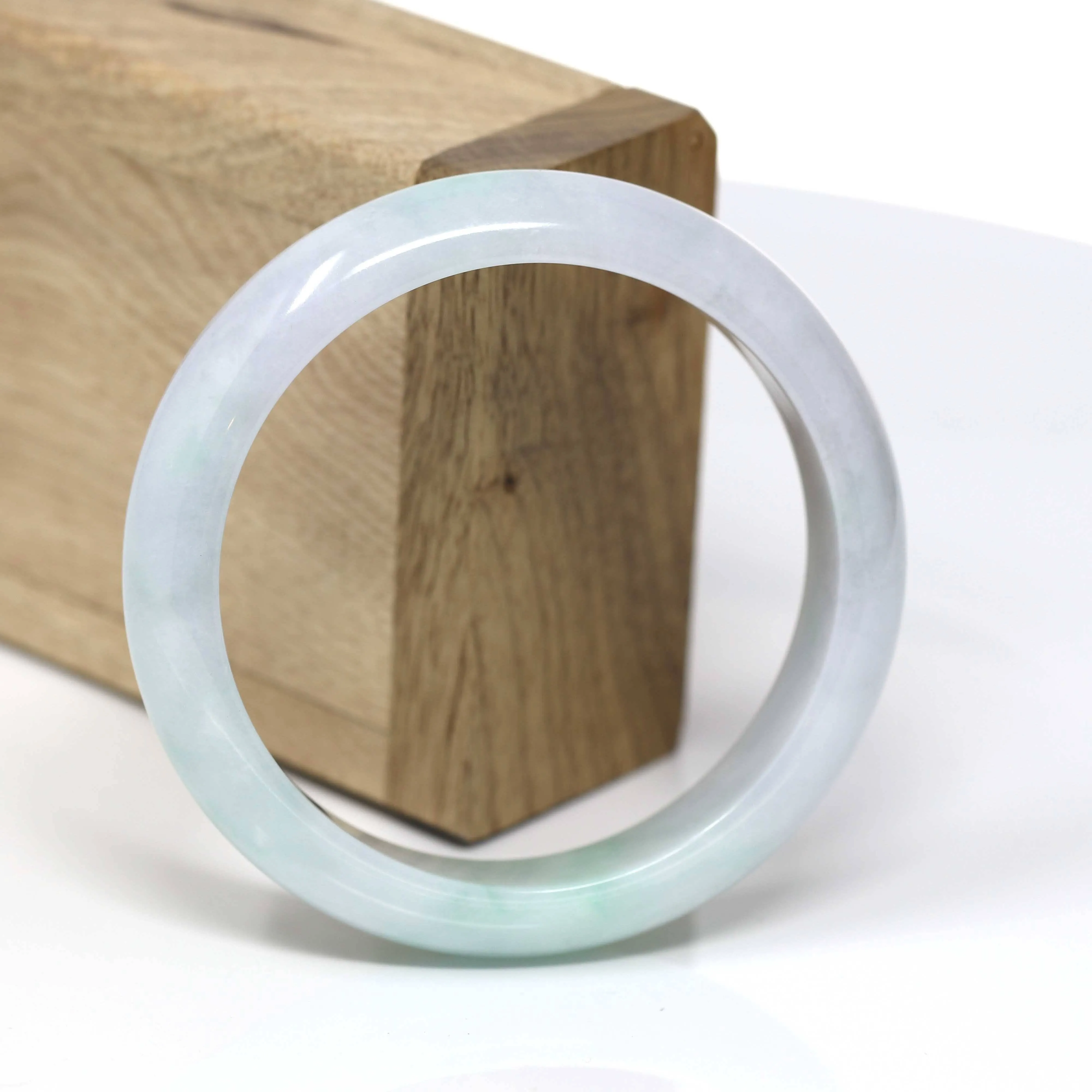 Natural Burmese Jadeite Jade Bangle Bracelet ( 57.5 mm )#472