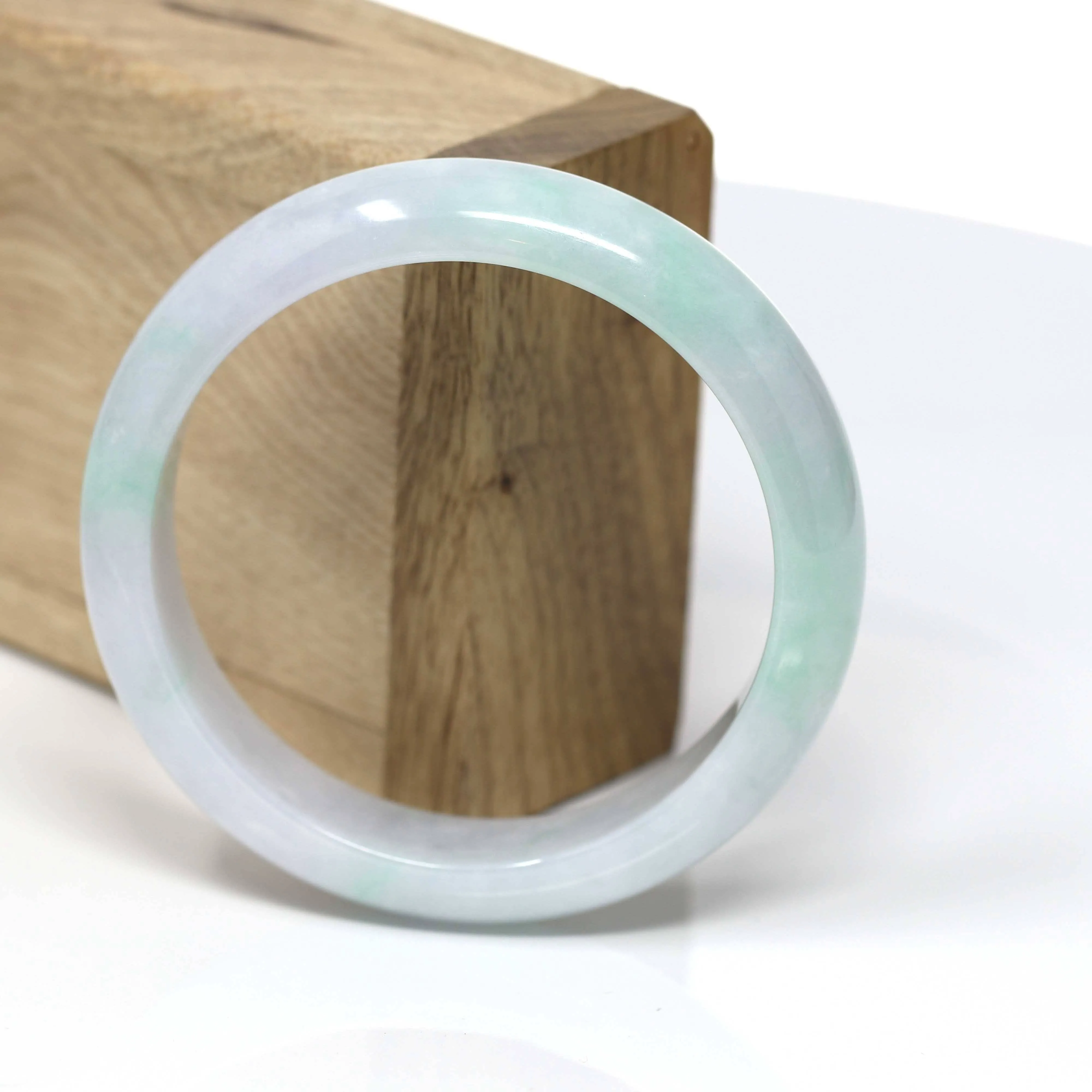 Natural Burmese Jadeite Jade Bangle Bracelet ( 57.5 mm )#472
