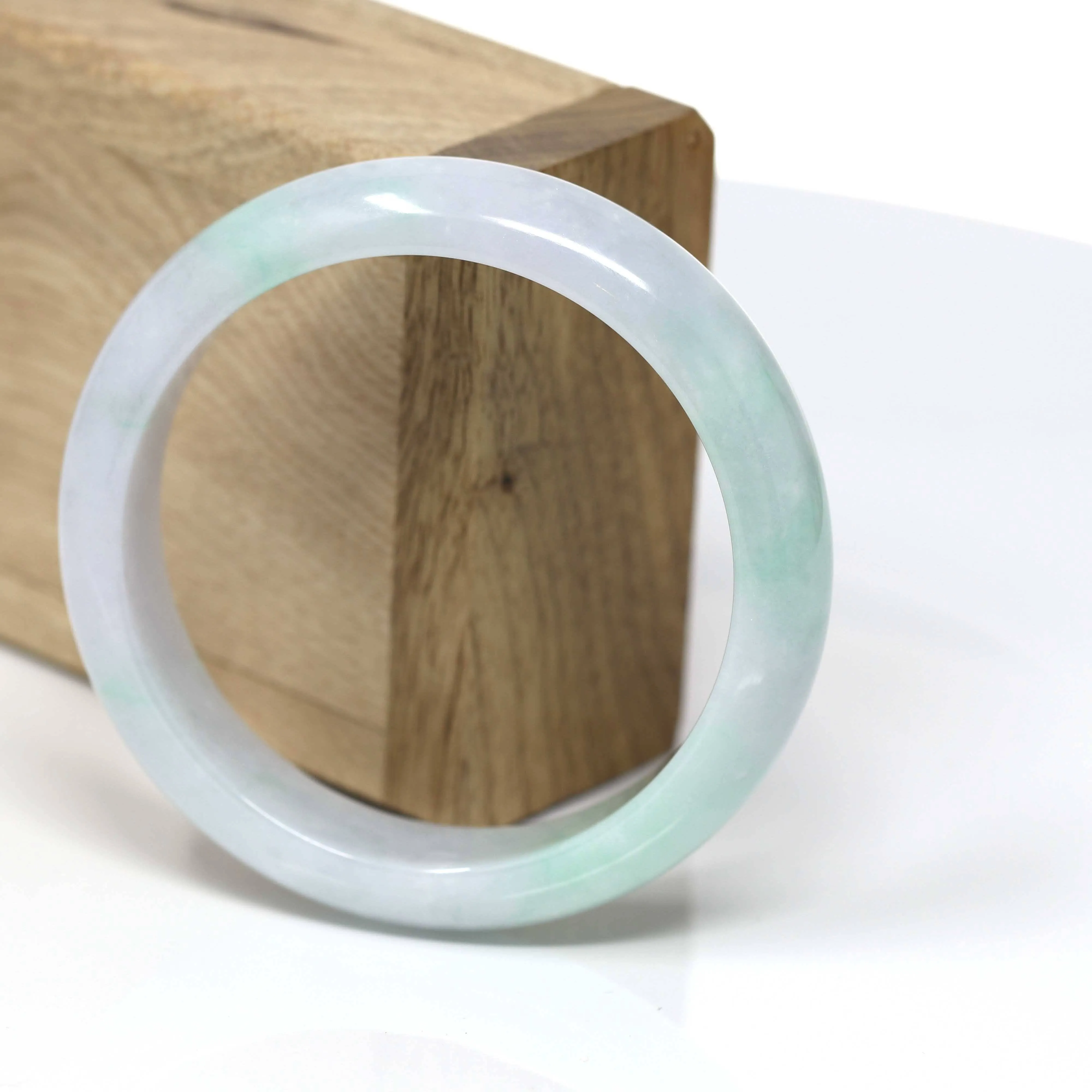 Natural Burmese Jadeite Jade Bangle Bracelet ( 57.5 mm )#472