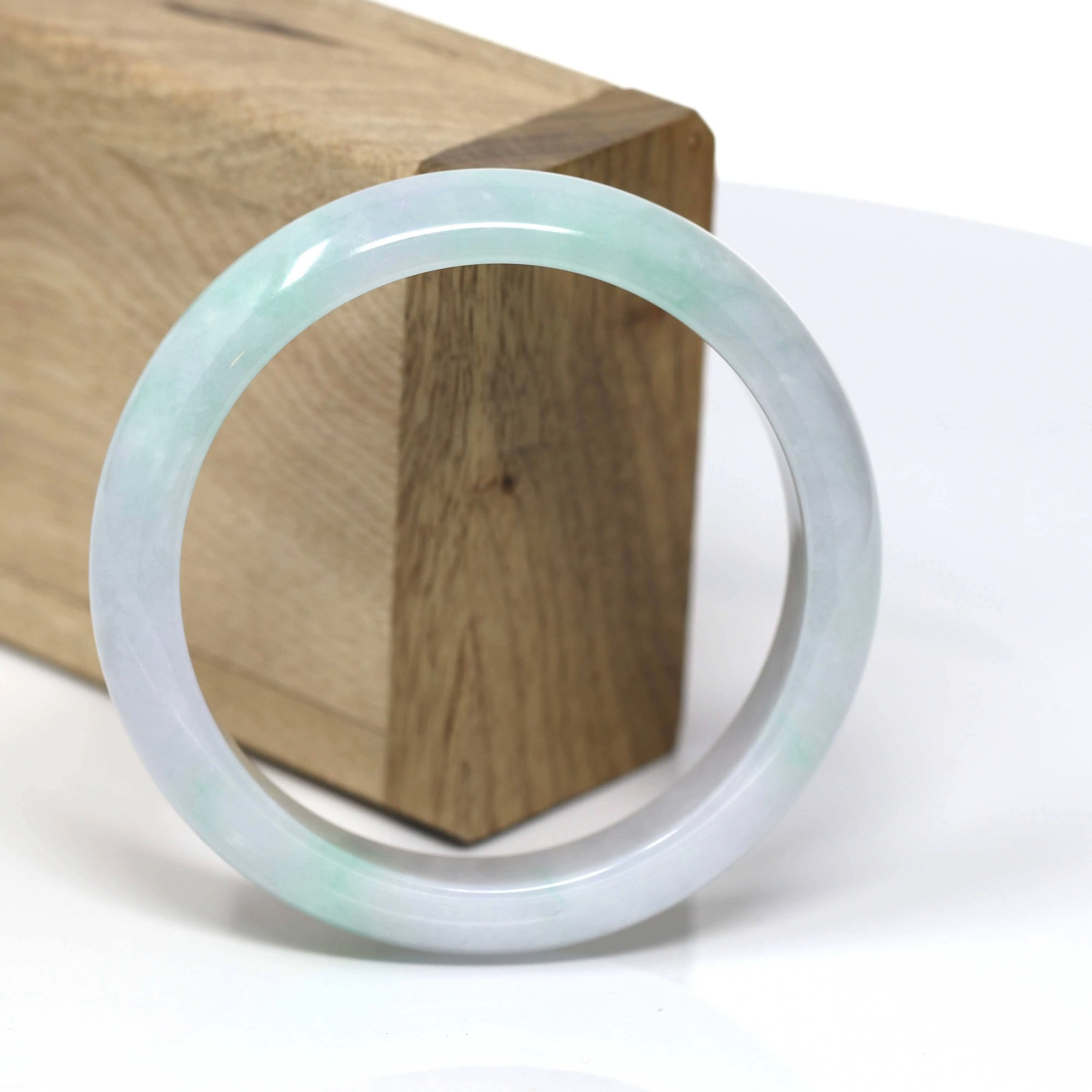 Natural Burmese Jadeite Jade Bangle Bracelet ( 57.5 mm )#472