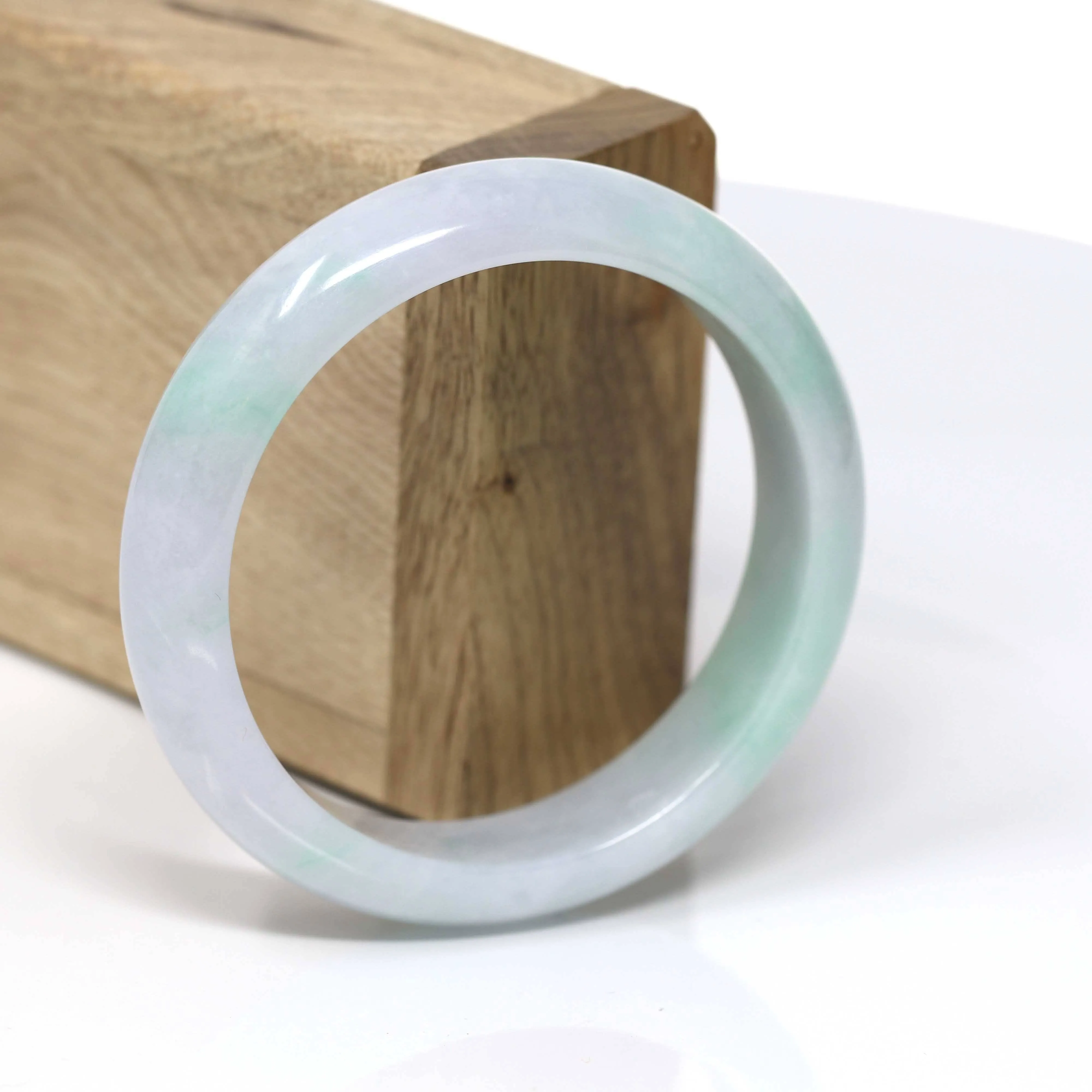 Natural Burmese Jadeite Jade Bangle Bracelet ( 57.5 mm )#472