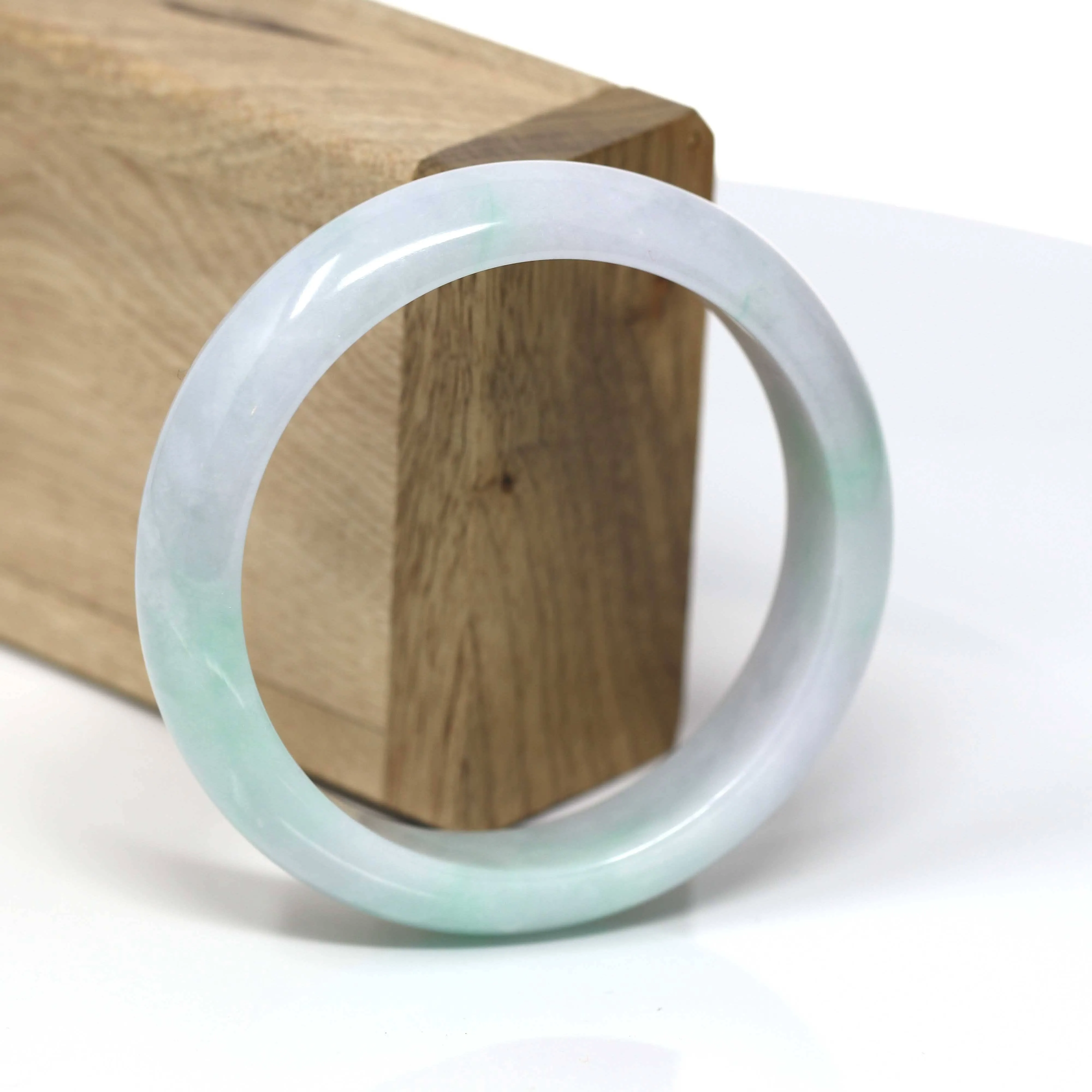 Natural Burmese Jadeite Jade Bangle Bracelet ( 57.5 mm )#472