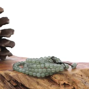 Natural Ice Jadeite Jade 108 Round Beads Buddha Rosary ( 5 mm ) | Necklace & 3 Bracelets 2 in 1