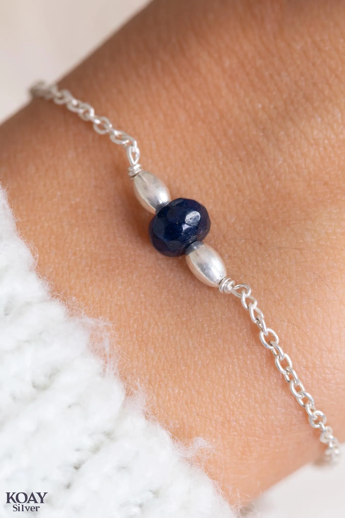 Navy Stone Bracelet
