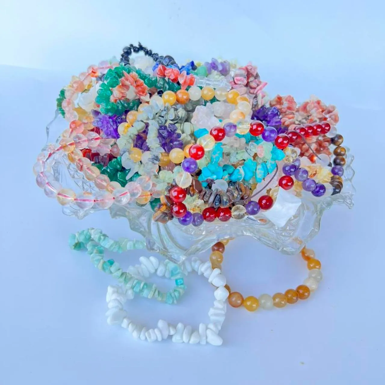 New Jade Crystal Chip Bracelet