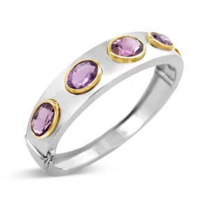 Oval Amethyst Bangle Bracelet