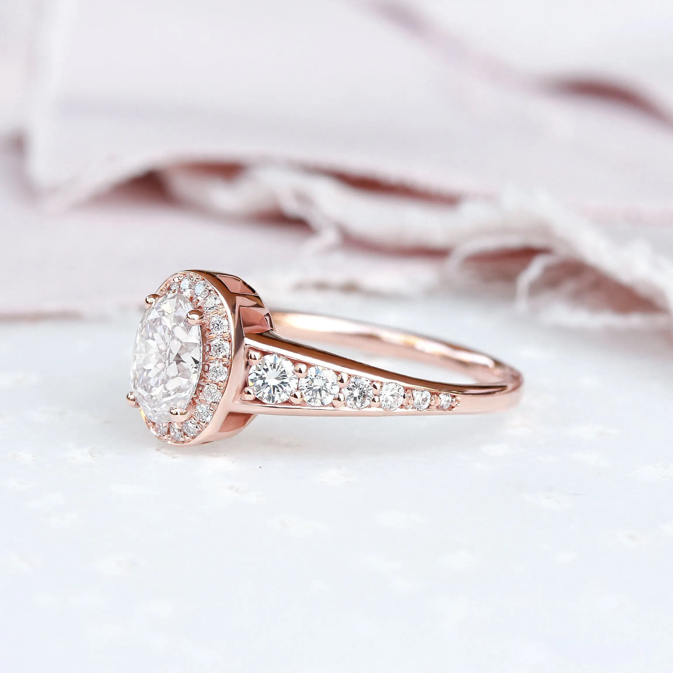 Oval Diamond 0.98ct Vintage Engagement Ring, "Donna" ♥