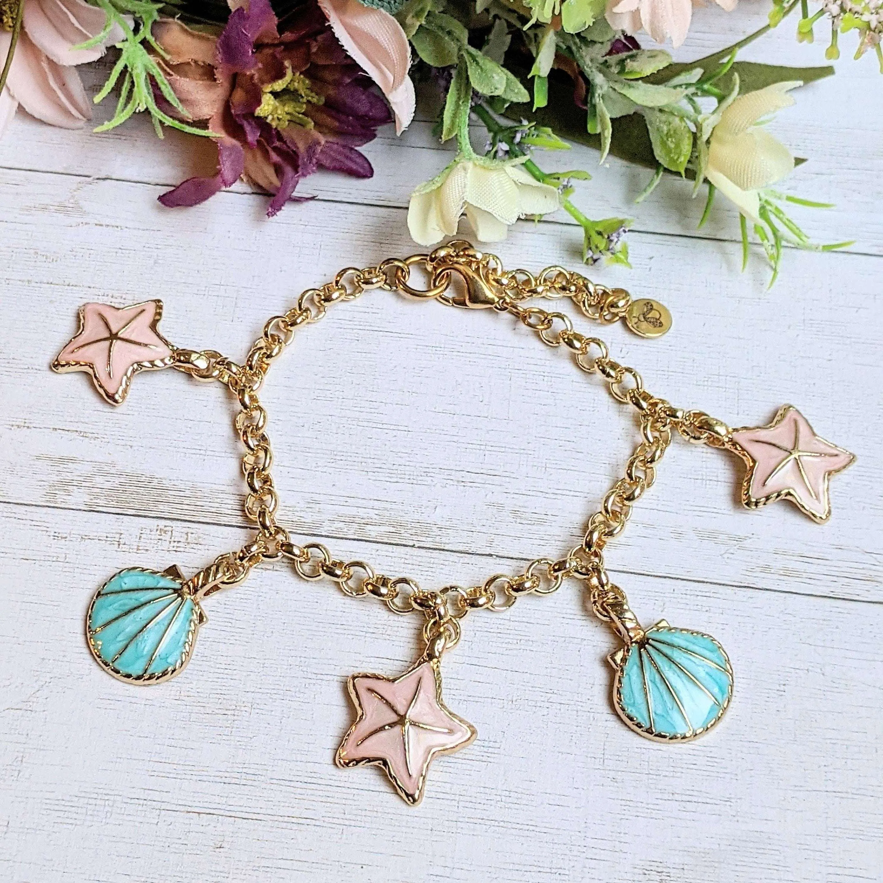 Pastel Seashell Charm Bracelet