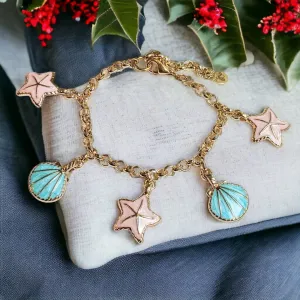 Pastel Seashell Charm Bracelet