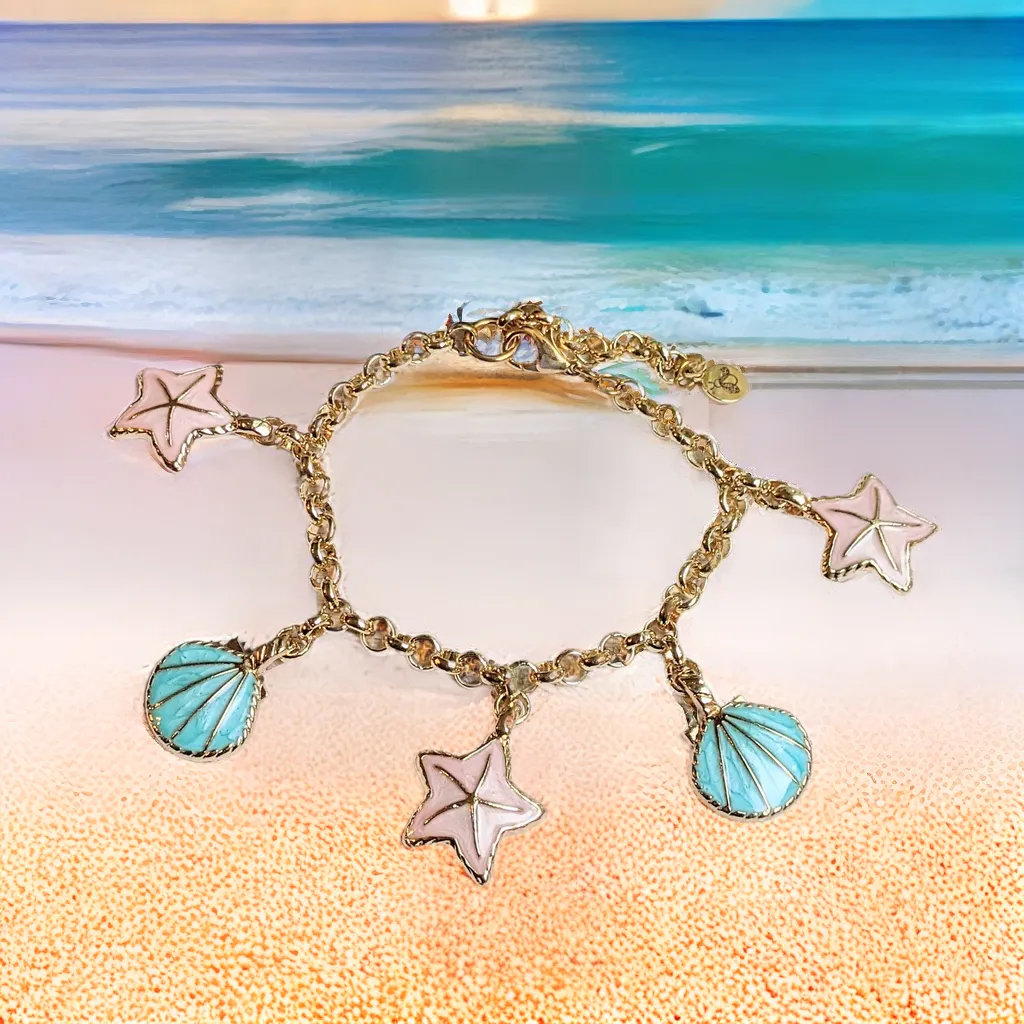 Pastel Seashell Charm Bracelet