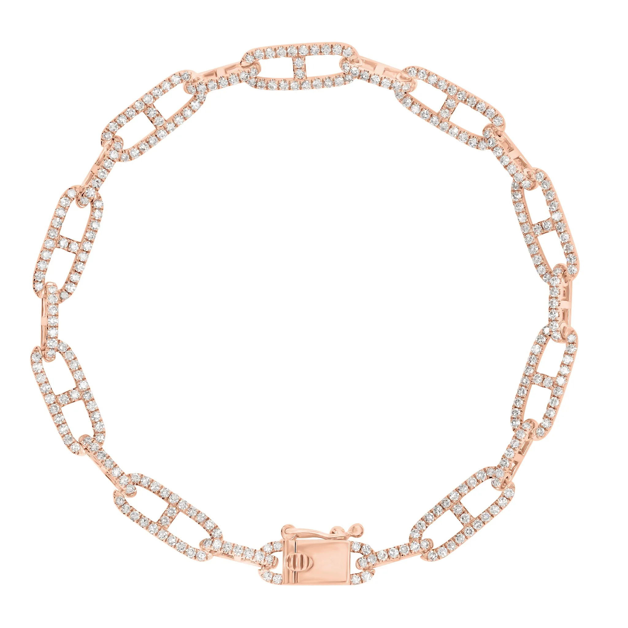 Pave Diamond Tri-Link Bracelet