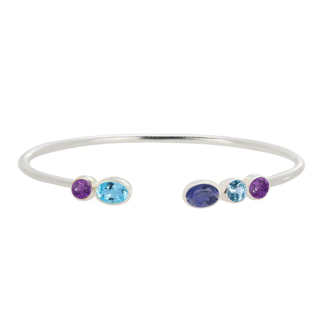 Personalised Birthstone Cuff (6 Gemstones)