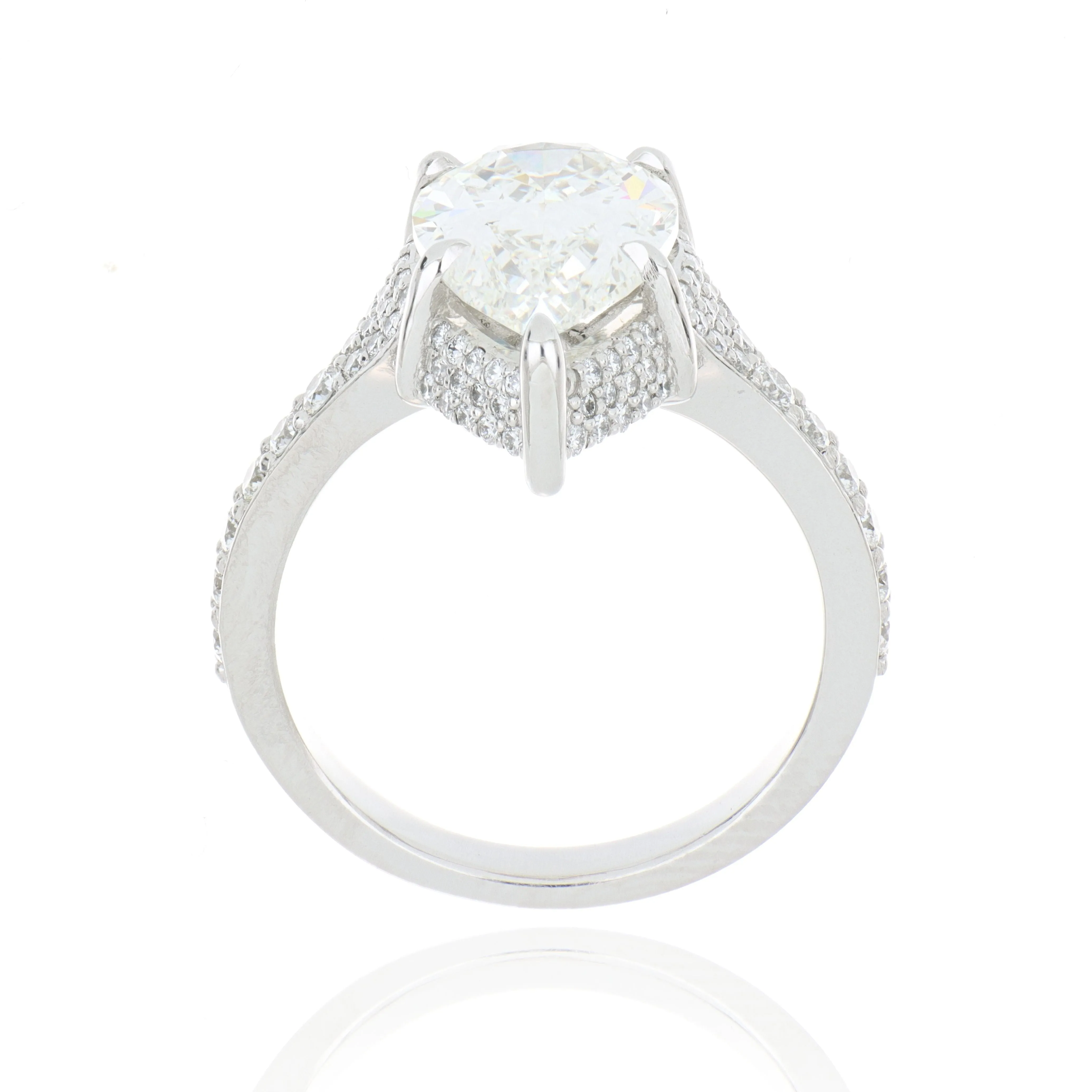 Platinum Pear Shaped Diamond Engagement Ring