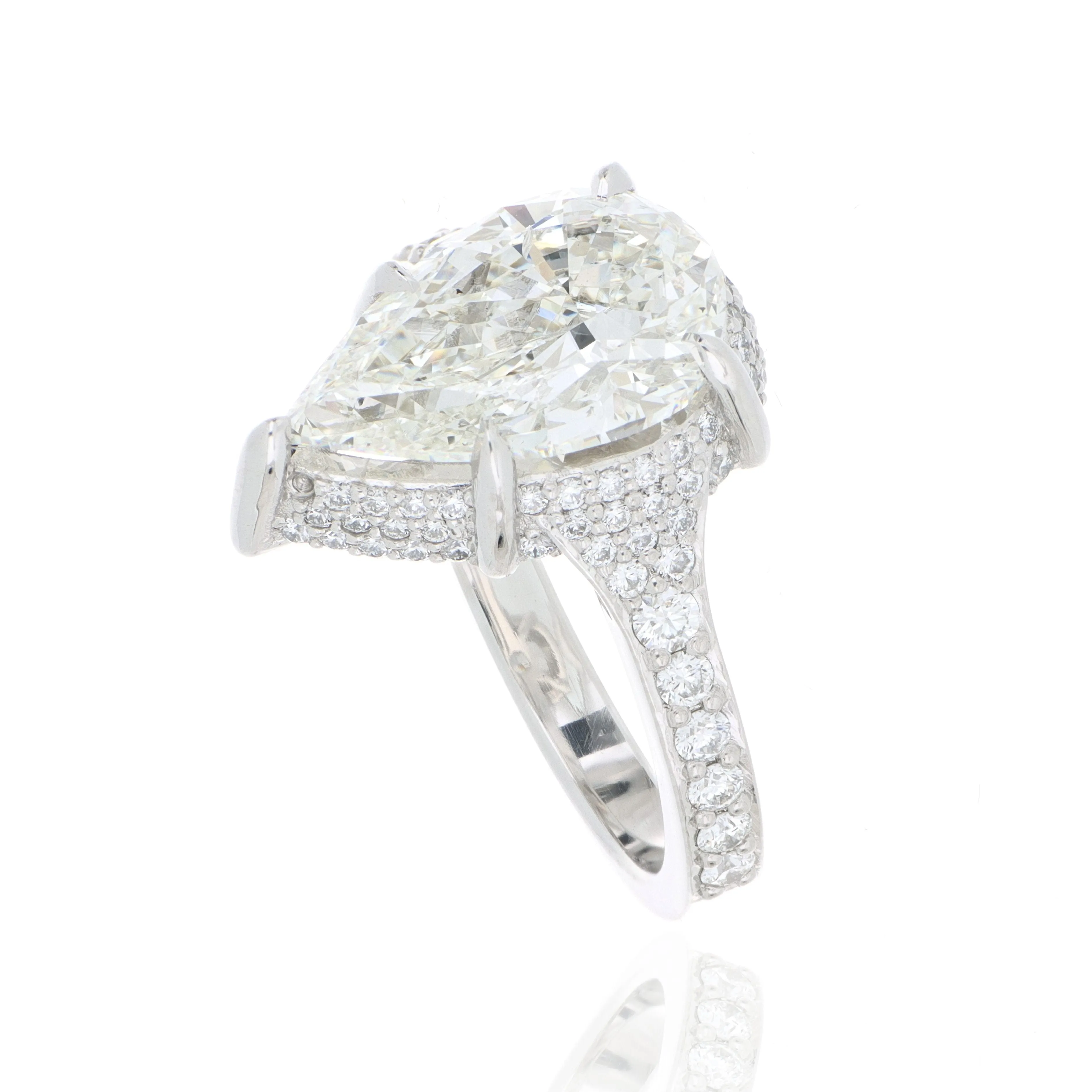 Platinum Pear Shaped Diamond Engagement Ring