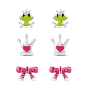 Princess Fairytale Stud Set in Sterling Silver