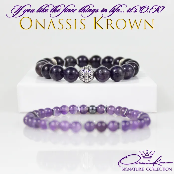 Purple Amethyst Bead Bracelet Set