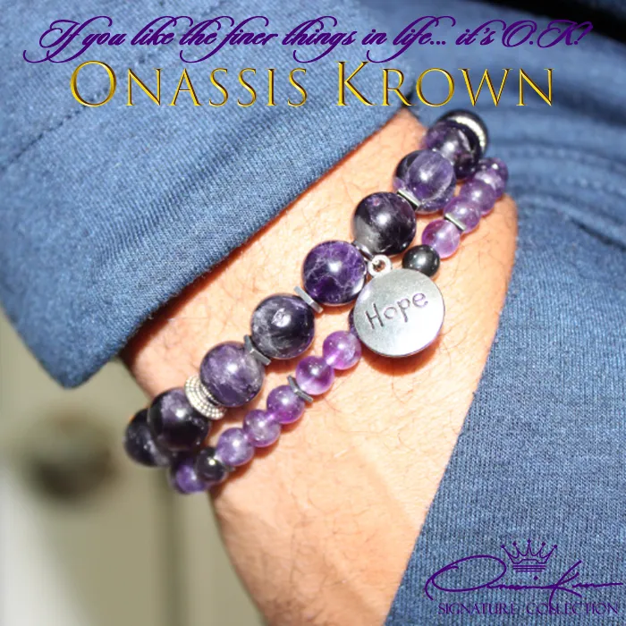 Purple Amethyst Bead Bracelet Set