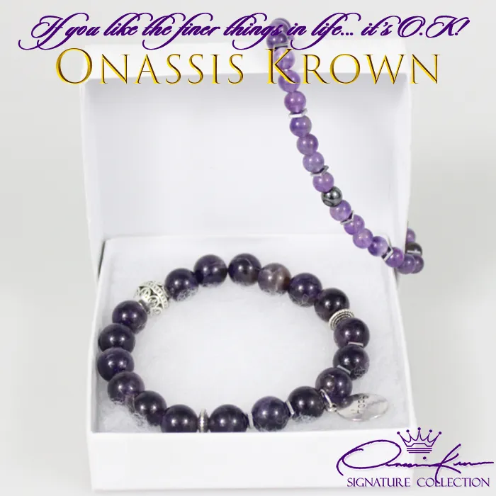 Purple Amethyst Bead Bracelet Set