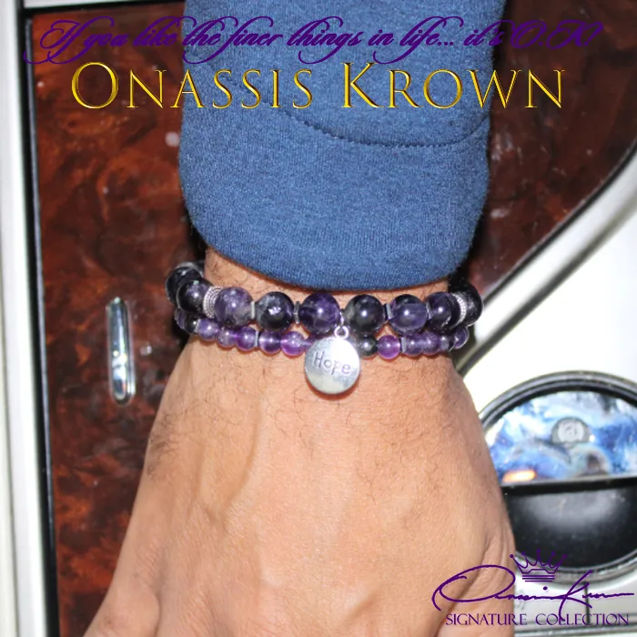 Purple Amethyst Bead Bracelet Set