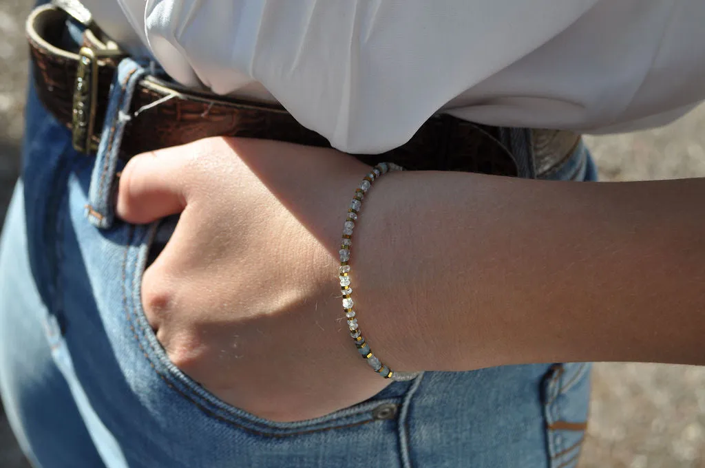 "Amador City" Aquamarine Gemstone Beaded Bracelet