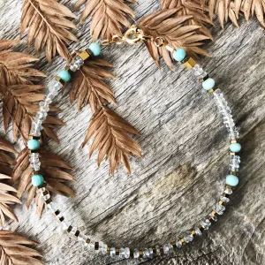 "Amador City" Aquamarine Gemstone Beaded Bracelet