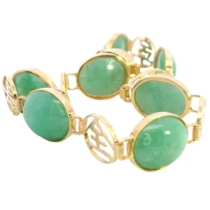 Radiant Harmony: 18ct Yellow Gold Jade Bracelet