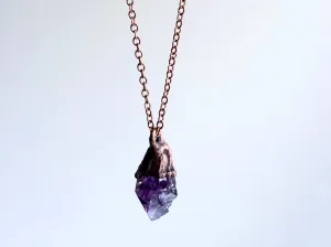 Raw amethyst necklace | Raw amethyst crystal pendant