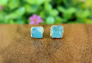 Raw Peruvian Opal stud earrings
