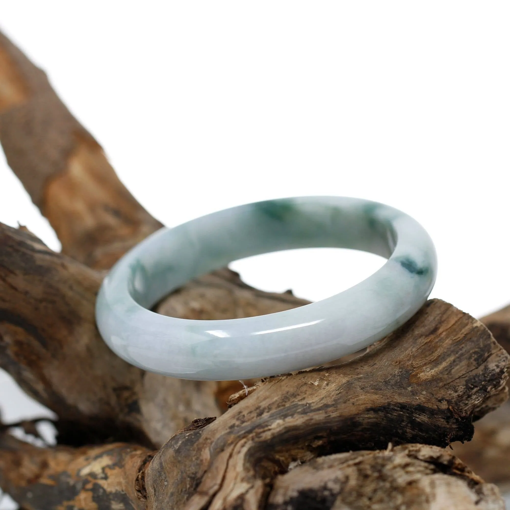 Real Burmese Jadeite Jade Bangle Bracelet (57.3 mm ) #467