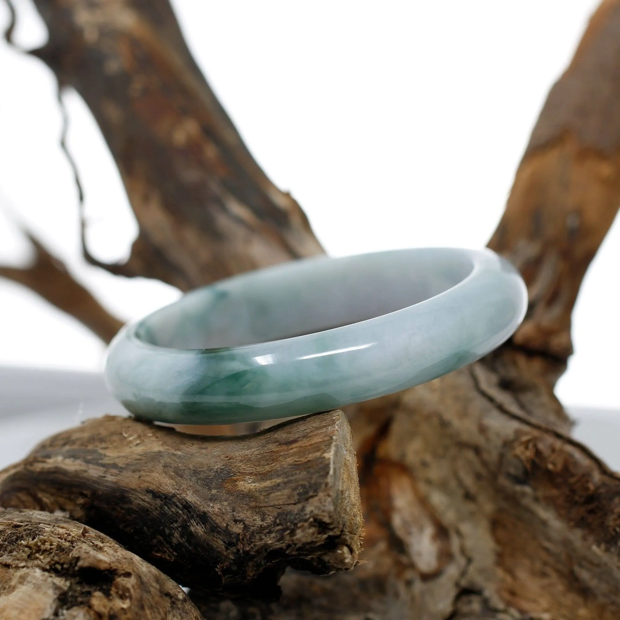 Real Burmese Jadeite Jade Bangle Bracelet (57.3 mm ) #467