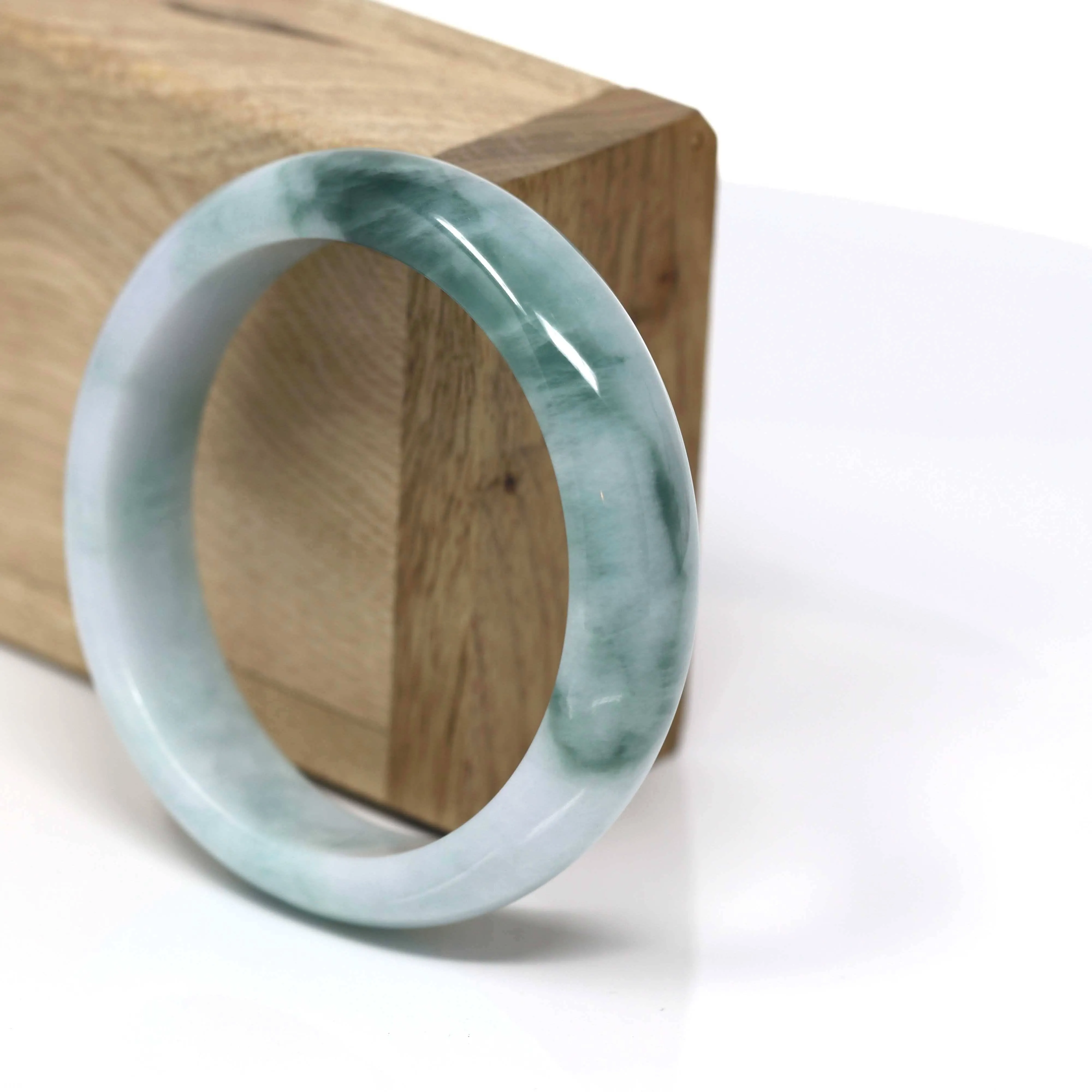 Real Burmese Jadeite Jade Bangle Bracelet (57.3 mm ) #467