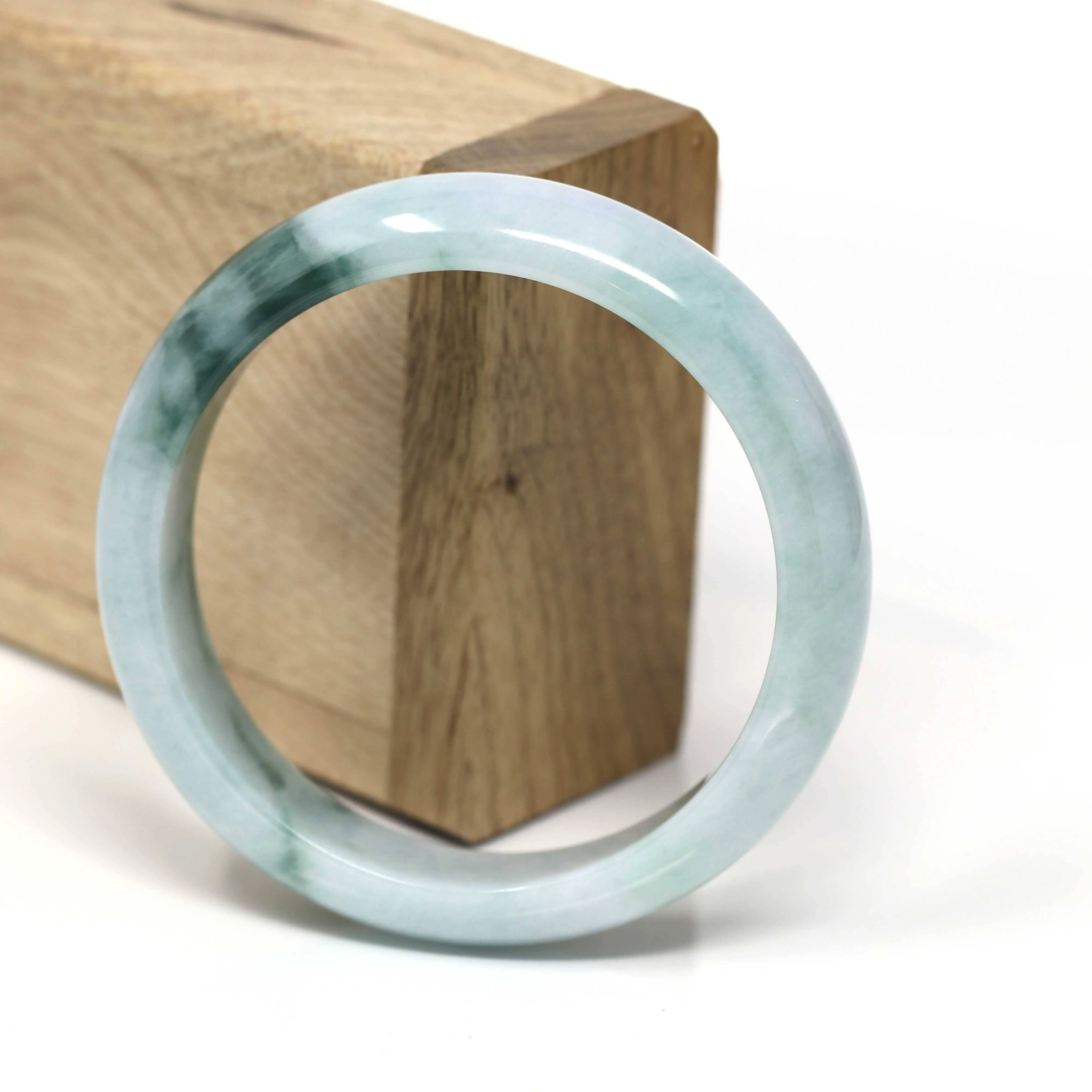 Real Burmese Jadeite Jade Bangle Bracelet (57.3 mm ) #467