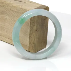 RealJade® Classic Bangle Genuine Burmese Ice-Green Jadeite Jade Bangle Bracelet ( 58.0 mm) #266