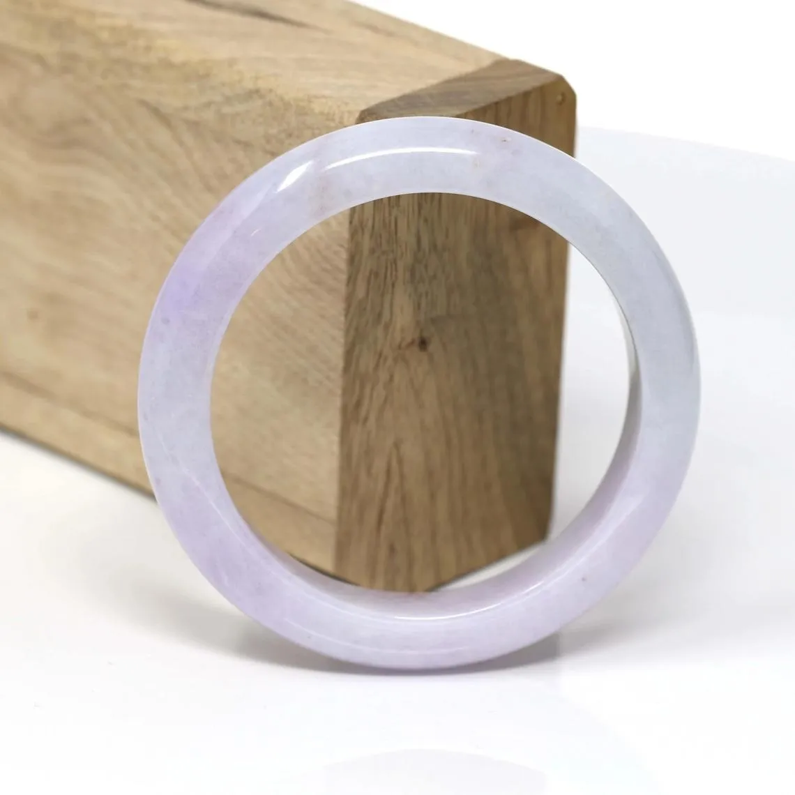 RealJade® Classic Bangle Genuine Burmese Lavender Jadeite Jade Bracelet Bangle Jade Jadeite Jewelry ( 55.4 mm ) #101