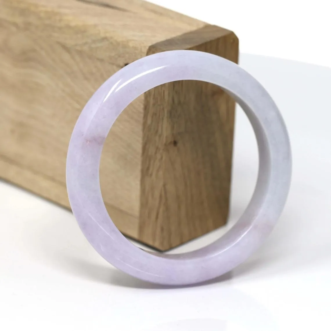RealJade® Classic Bangle Genuine Burmese Lavender Jadeite Jade Bracelet Bangle Jade Jadeite Jewelry ( 55.4 mm ) #101