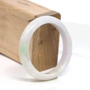 RealJade® "Classic Bangle" Whitish Green Natural Jadeite Jade Bangle (56.58mm)#504