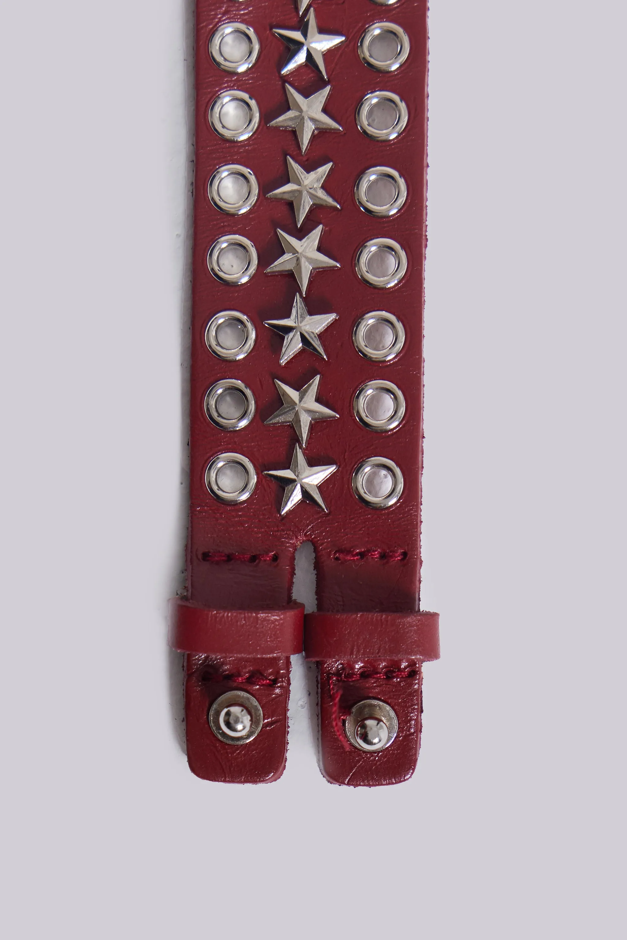 Red Leather Studded Bracelet
