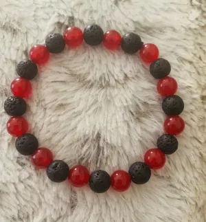 RedJade & Lava Stone Diffuser Bracelet