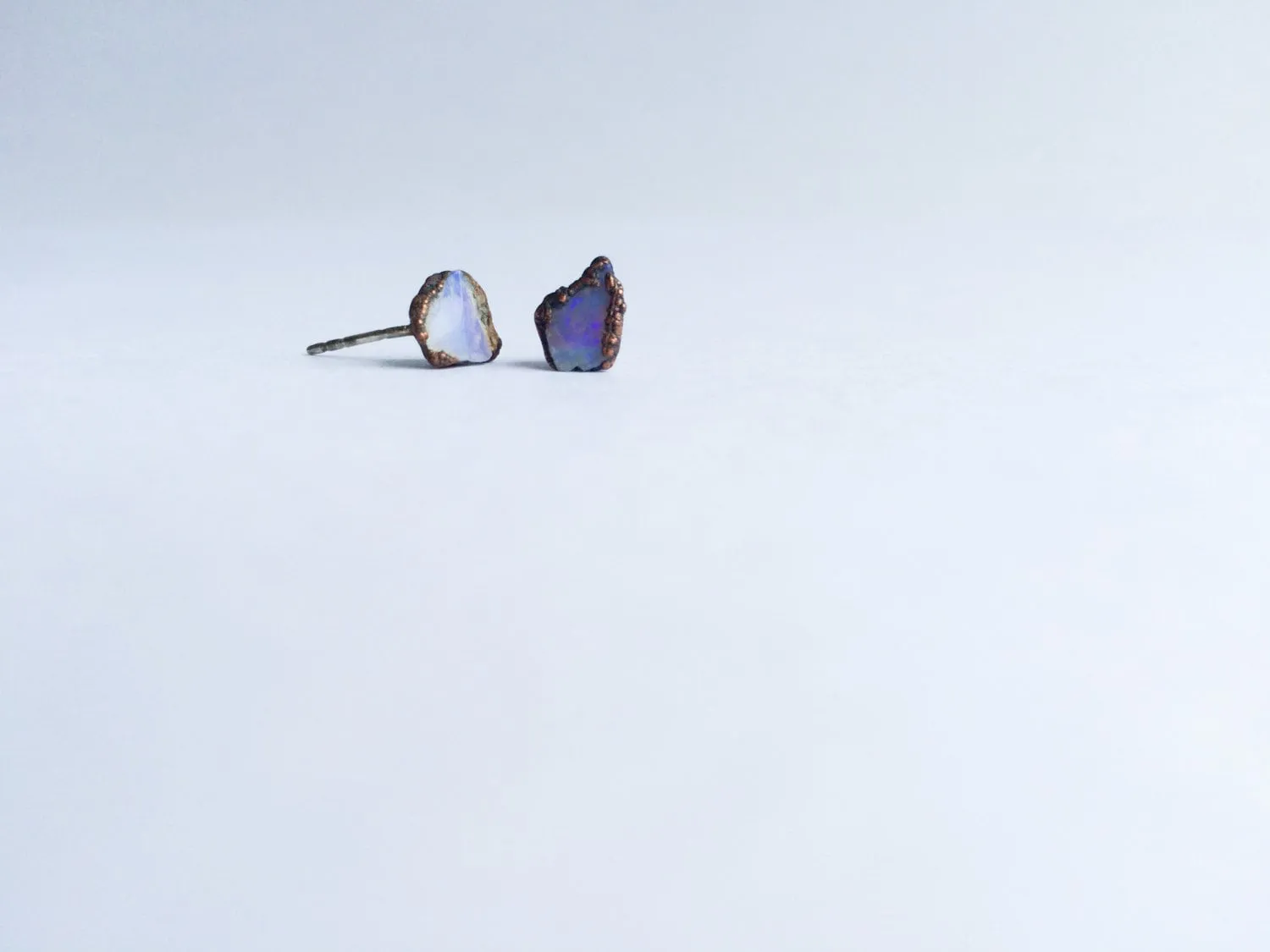 Rough opal earrings | Opal post earrings